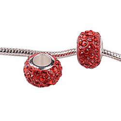 Cheap Full Rhinestone Red DIY Beads for Bracelet  Necklace