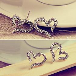 Lady love earrings earrings diamond earrings needles female Korean jewelry E611 Sale