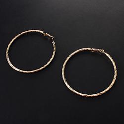 Cheap European Gold Alloy Hoop Earrings (1 Pair)
