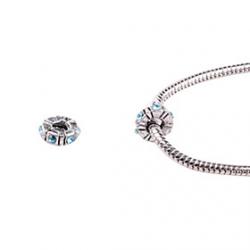 Light Blue Alloy Whorled Big Hole DIY Beads For Necklace or Bracelet Sale