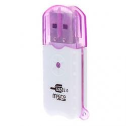 Cheap USB 2.0 Micro SD Memory Card Reader (Purple/Green)