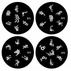 Cheap 1PCS Nail Art Stamp Stamping Image Template Plate B Series NO.73-76(Assorted Pattern)