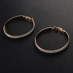 Fashion Assorted Color Alloy Hoop Earrings(Gold,Silver)(1 Pair) Sale
