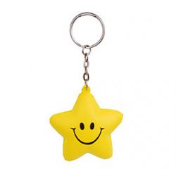 Cheap Smiling Five-pointed Star Style Keychain with Soft Plastic Material