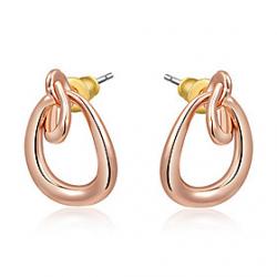 ROXI Rose Gold Plated Delicate Large Zircon Stud Earrings(1 Pair) Sale