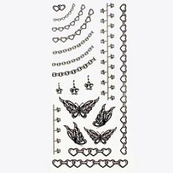 Cheap 1pc Lovely DIY Butterfly Jewelry Bracelet Waterproof Temporary Tattoos Sticker for Hand Wrist(18.5cm8.5cm)