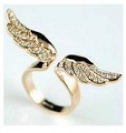 Fashion jewelry alloy color angel wings with Diamond Ladies Ring Woman Luxurious Paragraph fashion !#77 Sale