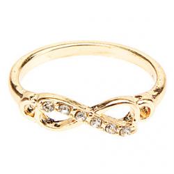 Low Price on Punk Style Golden Silver Tone Infinity CZ Ring