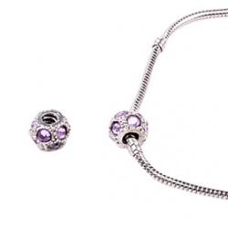 Purple Alloy Whorled Big Hole DIY Beads For Necklace or Bracelet Sale