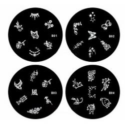 Cheap 1PCS Nail Art Stamp Stamping Image Template Plate B Series NO.1-4(Assorted Pattern)