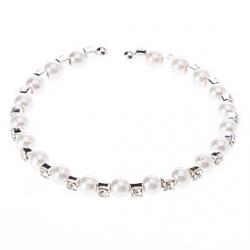 Low Price on Crystal Rhinestone White Pearl Bracelets for Women Girls