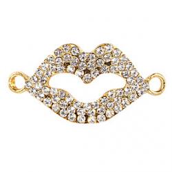 Cheap Rhinestone Lip DIY Charms Pendants for Bracelet  Necklace