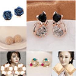 Low Price on Korean Jewelry Imitate Diamond Cat Cute Bow Stud Earrings For Women Jewelry Wholesale Many styles be chosed for you  XY-E199