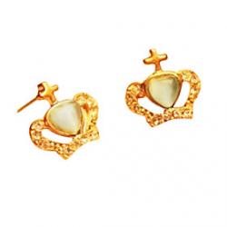 Low Price on European and American retro personality gifted Yalow Rita Princess Crown Jewel Earrings E599