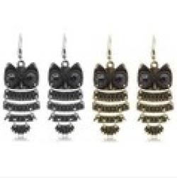 Cheap FREE SHIPPING+Fashion 2 colors vintage Owl earrings Discount earrings Discount jewelryA35