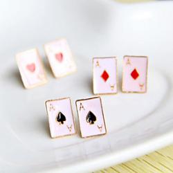 Low Price on Wholesale trade in Europe and America retro cards tidal range of exquisite enamel drop earrings (random color)