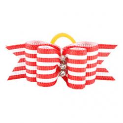 Stripe Pattern Tiny Rubber Band Hair Bow for Dogs Cats(Assorted Color) Sale