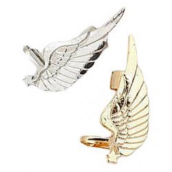 Cheap European and American punk rock angel wings pentagram earrings ear clip (random color)
