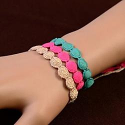 European Fashion Sweet Lace Round   Friendship Bracelets(1PC)(Assorted Colors) Sale