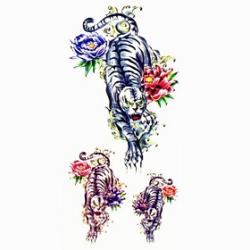 Cheap 1pc Animal Manly Tiger Rose Waterproof Tattoo Sample Mold Temporary Tattoos Sticker for Body Art(18.5cm8.5cm)