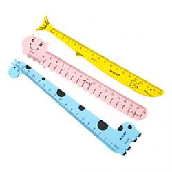 Cheap Cartoon Animal Shaped 15cm Plastic Ruler (Random Color)