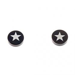 Cheap Vintage 1cm Magnet Star Pattern Black Stud Earrings(1 Pair)