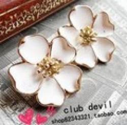 Low Price on 2014 Vintage Drip Jasmine Flower Stud Earrings White Flower Earrings Wholesale XY-E112