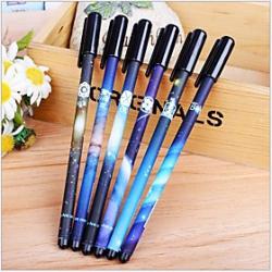Starry Sky Pattern Black Ink Gel Pen(Random Color) Sale
