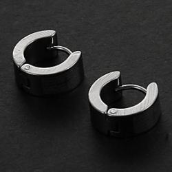Fashion Words Cross Round Shape Silver Stainless Steel Stud Earrings (1 Pair) Sale
