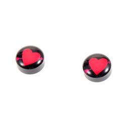 Cheap Vintage 1cm Magnet Heart Pattern Black Stud Earrings(1 Pair)