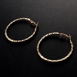Fashion Gold Alloy Hoop Earrings (1 Pair) Sale