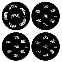 Cheap 1PCS Nail Art Stamp Stamping Image Template Plate B Series NO.57-60(Assorted Pattern)