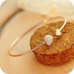 B81 heart bracelet crystal love opening gold plated bracelet crystal bracelets & bangles free shipping Sale