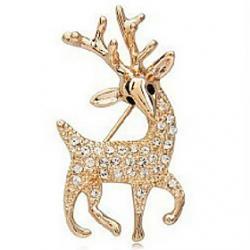 Cheap Beautiful sparkling diamond brooch full of diamond sika deer brooch  influx of women X28