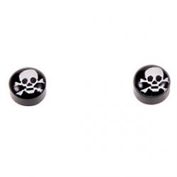 Low Price on Fashion Magnet Skull Pattern Black Stud Earrings(1 Pair)