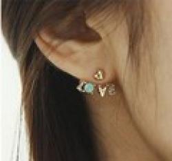 B220 vintage fashion LOVE Imitation diamond Women jewelry Stud Earrings wholesale Sale