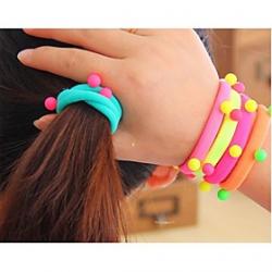 Cheap Color Matching the Ball High Elasticity Elastic Rope Hair Accessories (Color Random)