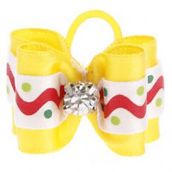 Wave Pattern Tiny Rubber Band Hair Bow for Dogs Cats Sale
