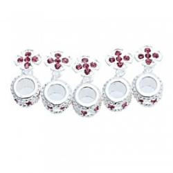 Cheap Fashion  Charms  Pink Rhinestone Necklace Bracelet Flower Pendant Connector 2510mm (1pcs)