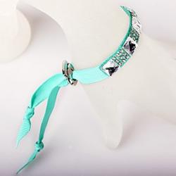 Cheap Glass Diamond Ribbon Blue Bracelet