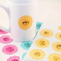 Cute Round Lace Pattern Sticker(Random Colors) Sale
