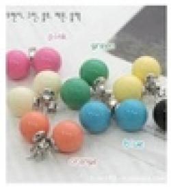 Low Price on Min Order is $15, Fashion Vintage Multicolor Sweet Ball Round Stud Earrings Wholesale Women's Earring Fashion Jewelry E189