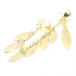 Low Price on Korean Fashion Personality Small Leaves Earrings (Gold) Women'S Long Earrings E103