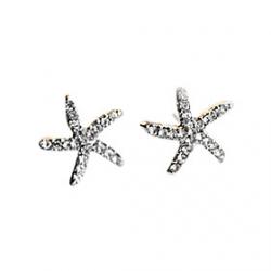 Low Price on Exquisite full of diamond starfish earrings female models pentagram earrings colorful earrings E185 E306