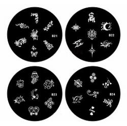 Cheap 1PCS Nail Art Stamp Stamping Image Template Plate B Series NO.21-24(Assorted Pattern)