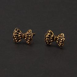 Low Price on Fashion Bronze Big Bowknot Shape Stud Earring(1 Pair)