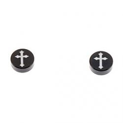 Cheap Classic Magnet Cross Pattern Black Stud Earrings(1 Pair)