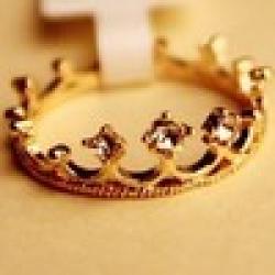 Cheap $10 (mix order) Free Shipping New Fashion Flash Drill Crown Ring Jewelry Shiny Elegant Beauty R009 3g