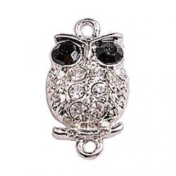 Cheap Alloy Silver Owl Connectors for Bracelet