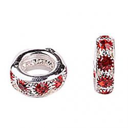 Cheap Red Rhinestone DIY Beads for Bracelet  Necklace